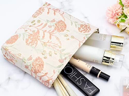 PAZIMIIK Makeup Bags for Purse Zipper Cosmetic Pouch Large Travel Canvas Make - Image 3
