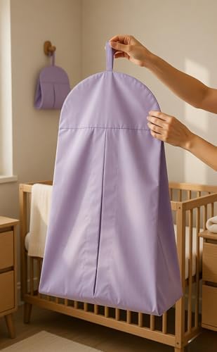 Light Purple Hanging Baby Diaper Caddy Organizer - Image 4