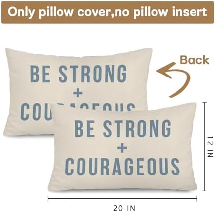Be Strong and Courageous 12x20 Pillow Cover - Image 3