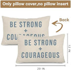 Be Strong and Courageous 12x20 Pillow Cover - Image 3