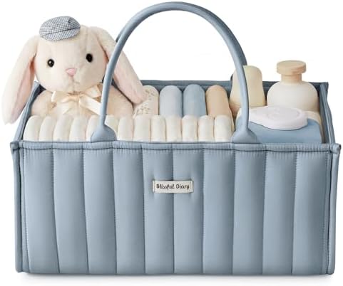 Blissful Diary Baby Diaper Caddy Organizer, Stylish Storage Basket by BlissfulDiary