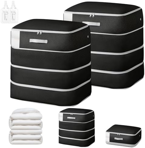 Comforter Storage Bag - 130L Large Capacity Blanket Storage Bags 4-Layer Ultra by EasortmPackingCubes