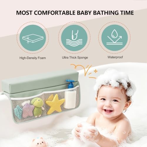 Baby Waterproof Vegan Leather Bath Kneeler and Elbow Rest Pad Set - Image 3