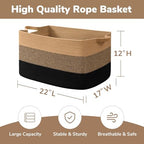 Goodpick 75L Large Woven Blanket Basket - Image 3