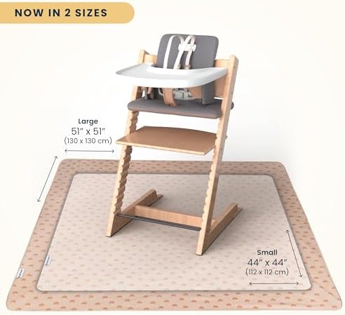 Tiny Twinkle Splat Mat for Under High Chair or Table | 51" x 51" Waterproof & - Image 2