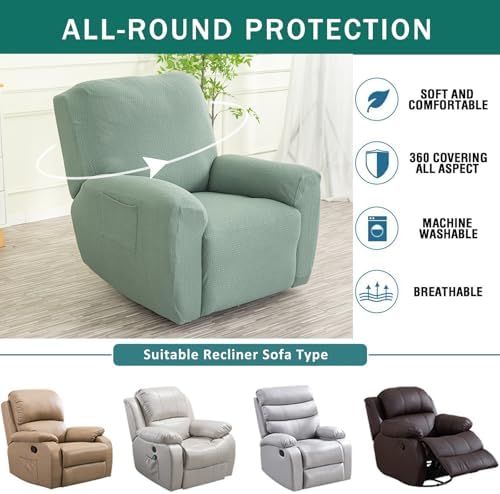 NILUOH Stretch Recliner Covers 4 Piece, Non-Slip Lazy Boy Chair Covers - Image 4