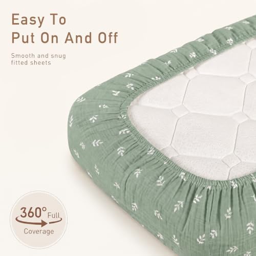 Gllquen Baby 3-Pack Muslin Cotton Bassinet Sheets - Image 6