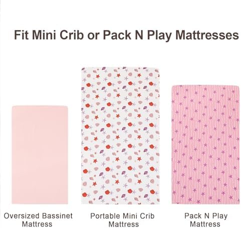david's kids 3 Pack Mini Crib Sheets, Soft Breathable Premium Pack N Play Sheets - Image 7