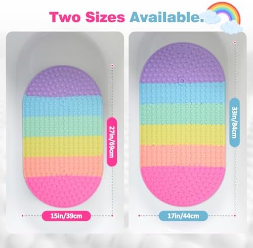 Silicone Push Pop Bath Mat – 33"x17.3" Extra Large Rainbow Bathtub Mat - Image 6