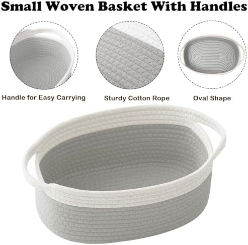 Small Woven Rope Basket with Handles - Image 3