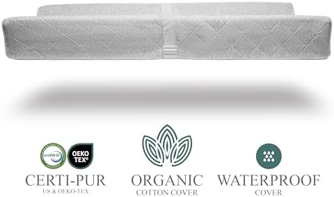 Organic Cotton Covered Contoured Baby Changing Pad | Waterproof Foam Mattress - Image 2