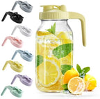 Mason Jar with Pour Spout Lid V-shaped, 2 Quart Iced Tea Pitcher Double Leak by miradexic