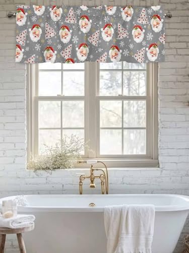 Grey Christmas Valance Curtains - Image 6