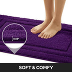 HOMEIDEAS Bathroom Rugs Sets 2 Piece, Super Soft Non Slip Bath Mat Purple - Image 3