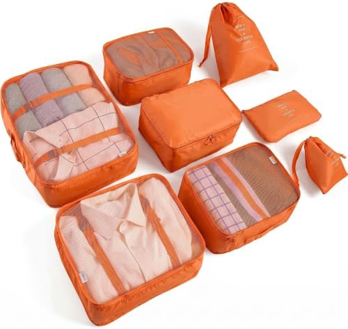 LANSKLBD 6/8 Set Packing Cubes for Suitcases Travel Luggage Packing Organizers by LANSKLBD