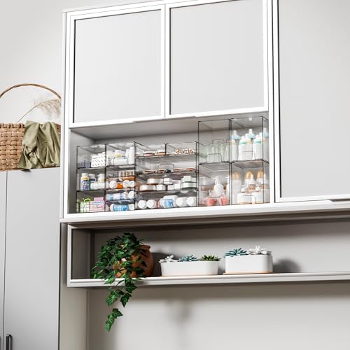 Yieach 8 Pack Small Stackable Storage Bins, Medicine Cabinet Organizer - Image 5