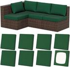 8Pcs Outdoor Cushion Covers, Stretch Patio Furniture Couch Chair Slipcovers by VORSHAPE