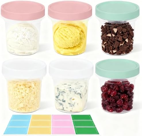 6 Pack 3.4oz Food Storage Containers, Plastic Containers by UMETASS
