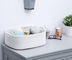 Woven Cotton Rope Storage Basket, Cube Changing Table Organizer - Image 2