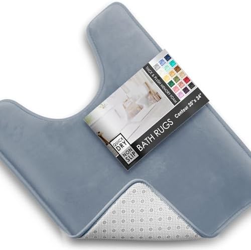 Clara Clark Bathroom Rugs, Velvet Memory Foam Bath Mat, Non-Slip Bath Rugs by ClaraClark