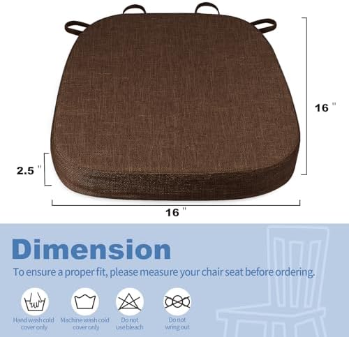 BUYUE Thickened 2.5" Friendly Woven Fabric Dining Chair Cushion, U-Shape High - Image 3