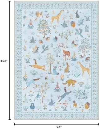 BESBLEE 8X10 Washable Area Rug for Living Room, Animal Non Slip - Image 2
