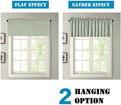 H.VERSAILTEX Blackout Valances for Windows, Sage Green Kitchen Window Valance - Image 6