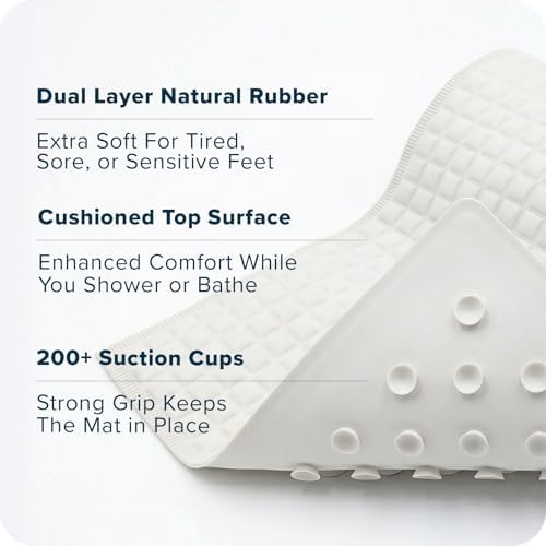 SlipX Solutions Pillow Top Soft Padded Non Slip Bathtub Mat - Image 6