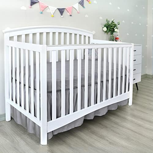 Crib Bed Skirt 14" Drop, Fits 28"x52" Crib, Adjustable - Image 5