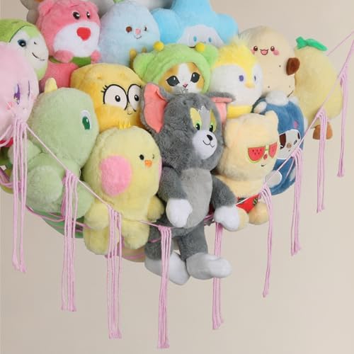 Stuffed Animal Net Hammock Corner, 55Inch Large No Drilling Plushie Net - Image 2