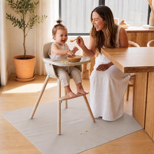 Splat Mat for Under High Chair, Waterproof Washable High Chair Floor Mat - Image 2