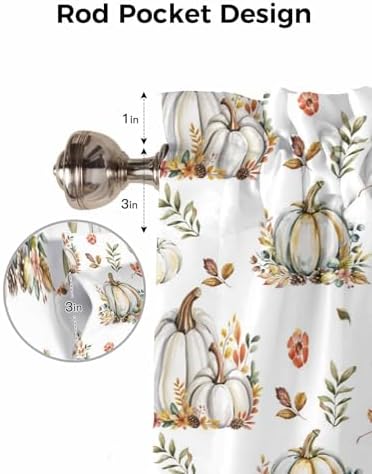 Vandarllin Fall Floral Leaves Kitchen Curtains Valances - Image 7