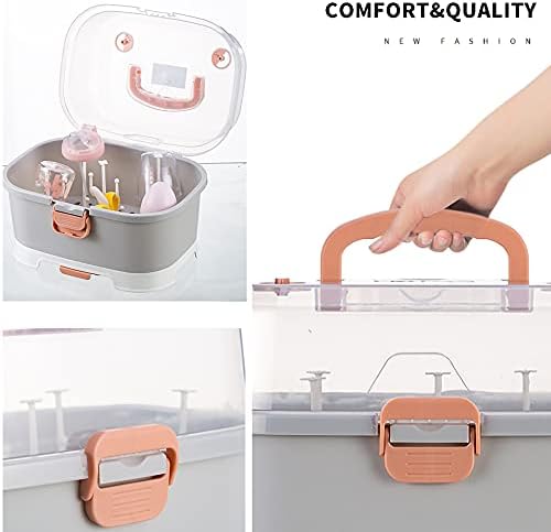 Baby Bottle Drying Rack Storage, Large Nursing Bottle Storage Box Organizer - Image 3