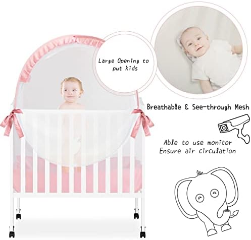 L RUNNZER Pack N Play Tent, Baby Mini Crib Tent to Keep Baby in, Crib Net - Image 3