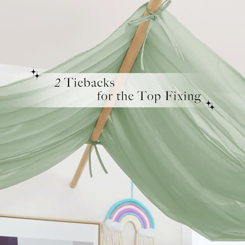 NICETOWN Sage Green Kids Bed Canopy - Image 2