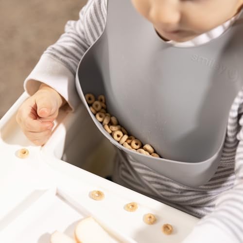SmileyTot Silicone Baby Bib, Roll-Up Travel Feeding Bib - Image 4