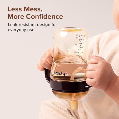 Thyseed Spill-Proof Weighted Straw Sippy Cup, Baby Transition Trainer, Soft - Image 7