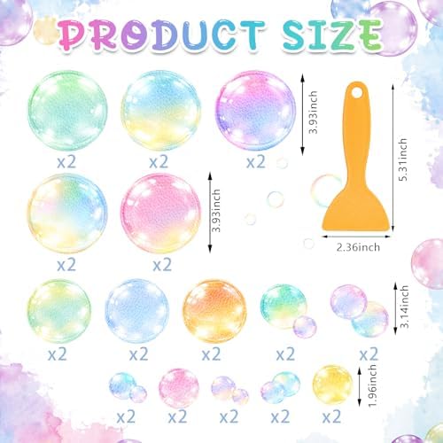 Fullhawl 30 Pcs Watercolor Bubble Non Slip Shower Stickers, Bathtub Safety - Image 2