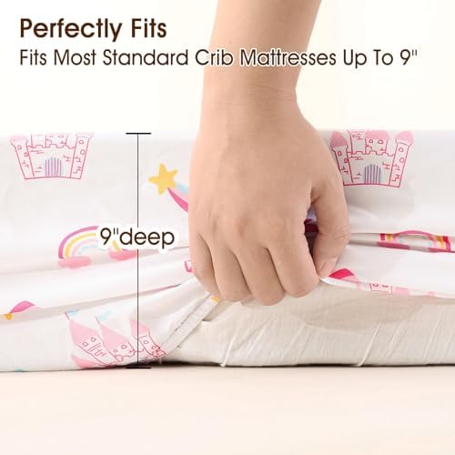 PHF 3 Pack Soft Castle Crib Sheets Fitted, Comfy Breathable Baby Sheets - Image 6