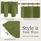NICETOWN Olive Small Window Curtain Valance Farmhouse - Image 3