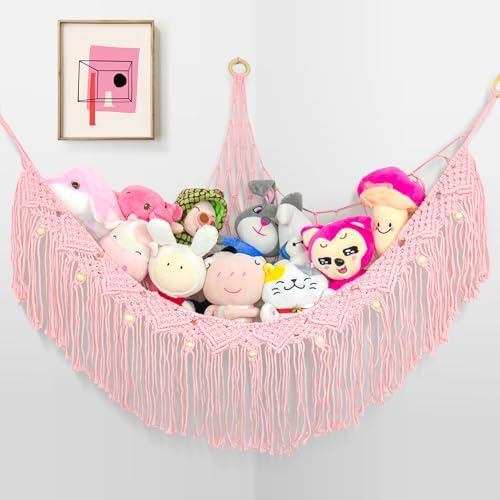 Large Stuffed Animal Hammock, Stuffed Animal Storage Toy Hammock Net by FLOCNOKY