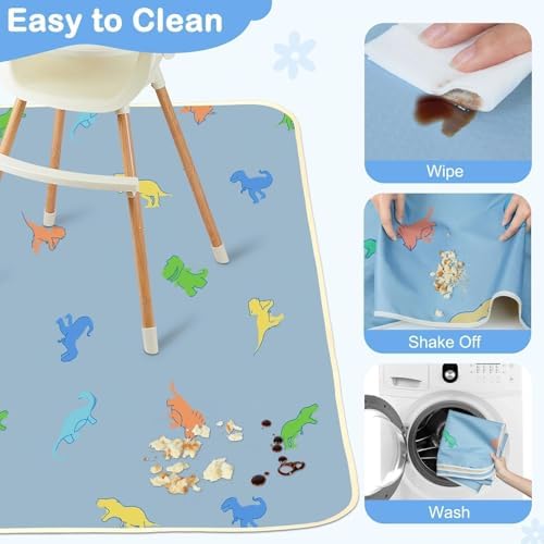 Baby Splat Mat for Under High Chair, Waterproof Floor Protector - Image 3