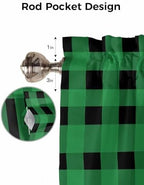 St. Patrick's Day Buffalo Plaid Kitchen Curtains Valances - Image 7