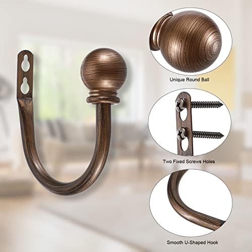 Sumnacon Curtain Holdbacks 2 Pcs Wall Mounted Curtain Tiebacks - Image 2