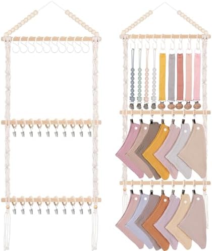 POVETIRE Pacifier Clip Holder Baby Bibs Organizer Burp Cloth Storage by POVETIRE