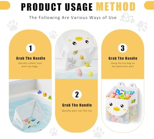 Ligereza Quick Fetch Way Bath Toy Storage, Cute Mesh Bath Toy Organizer - Image 5