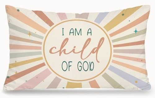 Boho Sun Christian Nursery 12x20 Pillow Cover, Christian Home Decor, I Am A by Unknown