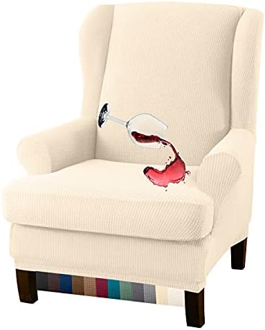 Granbest Premium Water Repellent Wingback Chair Cover 2-Piece High Stretch by Granbest