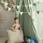 2 Sets of Sage Green Pennant Banner 24Pcs Nursery Garland Flags Olive Green - Image 5