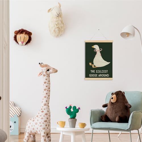 NaZaUK One Silly Goose Birthday Decor Girl, Poster Hanger Frame, Bow Wall Decor - Image 6